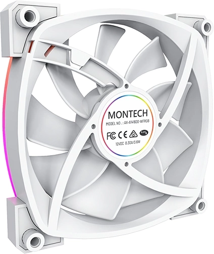 Вентилятор для корпуса Montech AX140 ARGB 140х140x25 белый 4-pin 27.9дБ (AX140 PWM WHITE) Ret