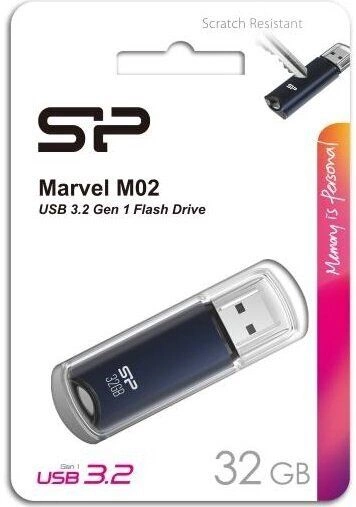 Флеш Диск Silicon Power 32GB Marvel M02 SP032GBUF3M02V1B USB3.0 синий