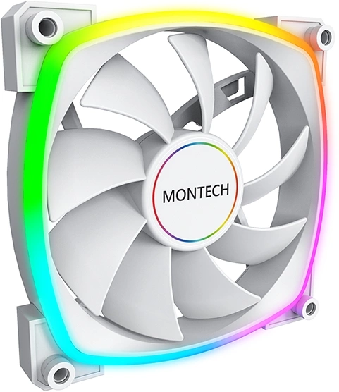 Вентилятор для корпуса Montech AX140 ARGB 140х140x25 белый 4-pin 27.9дБ (AX140 PWM WHITE) Ret