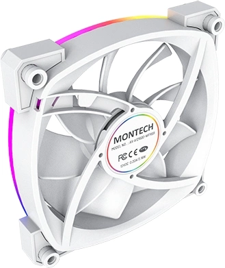 Вентилятор для корпуса Montech AX120 ARGB 120х120x25 белый 4-pin 27дБ (упак.:3шт) (AX120 PWM WHITE 3 IN 1) Ret