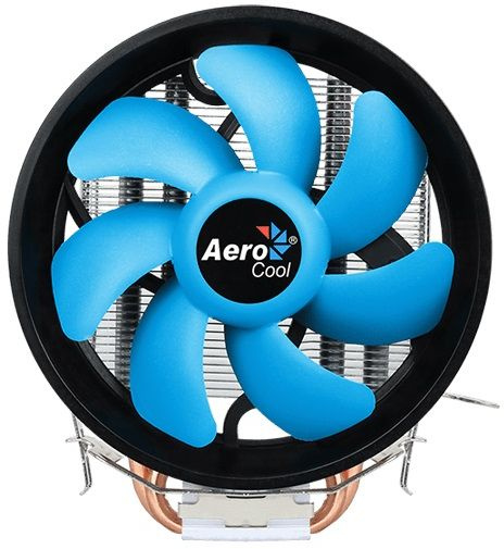 Устройство охлаждения(кулер) Aerocool Verkho 2 Plus Soc-AM5/AM4/1151/1200/1700 черный/синий 4-pin 18-27dB Al+Cu 115W 444gr Ret