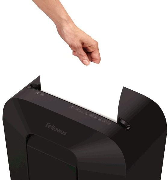 Шредер Fellowes PowerShred LX41 черный (секр.P-4) перекрестный 8лист. 17лтр. скрепки скобы пл.карты