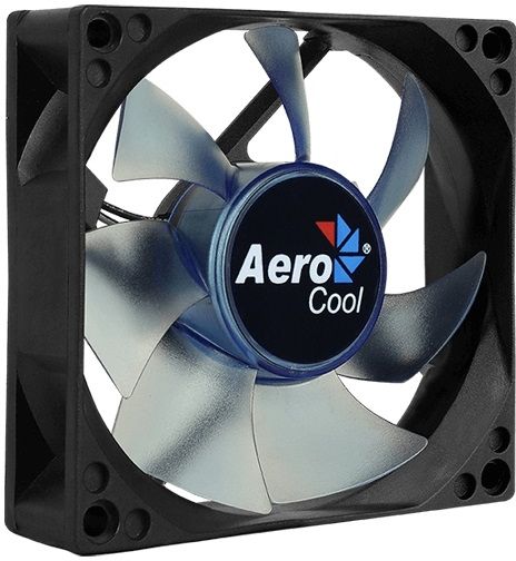 Вентилятор для корпуса Aerocool Motion 8 LED 80х80x25 черный 3-pin 25дБ (MOTION 8 BLUE-3P 80) Ret