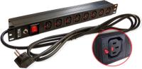 Блок распределения питания Lanmaster TWT-PDU-10A8C3L-3.0 гор.размещ. 8xC13 базовые 10A Schuko 3м