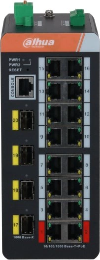 Коммутатор Dahua DH-IS4420-16GT-240 (L2) 20x1Гбит/с 3SFP 16PoE 240W управляемый