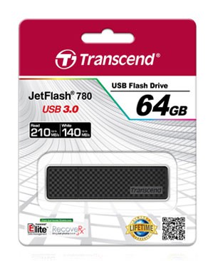 Флеш Диск Transcend 64Gb Jetflash 780 TS64GJF780 USB3.0 черный/серый