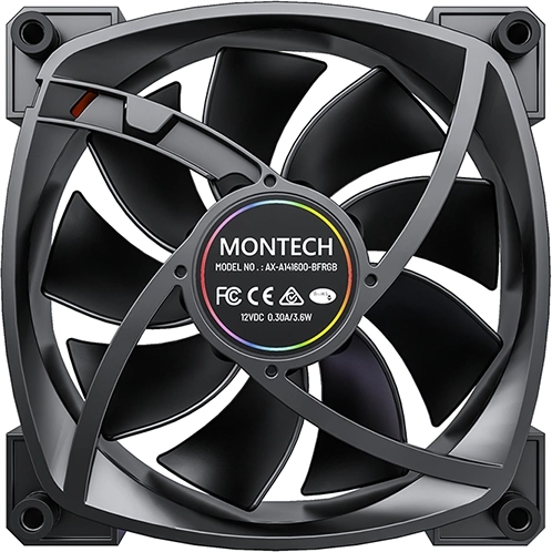 Вентилятор для корпуса Montech AX140 ARGB 140х140x25 черный 4-pin 27.9дБ (AX140 PWM BLACK) Ret