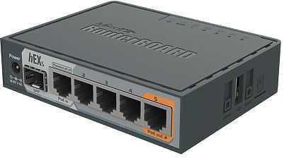 Роутер MikroTik hEX S (RB760IGS) 10/100/1000BASE-TX/SFP черный