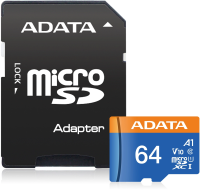 Флеш карта microSDXC 64GB A-Data AUSDX64GUICL10A1-RA1 Premier Pro + adapter