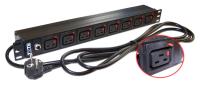 Блок распределения питания Lanmaster TWT-PDU-16A8C9L-3.0 верт.размещ. 8xC19 базовые 16A Schuko 3м