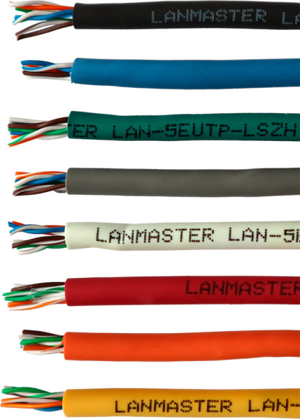 Кабель информационный Lanmaster LAN-5EUTP-LSZH-GN кат.5E U/UTP 4X2X24AWG LSZH внутренний 305м зеленый