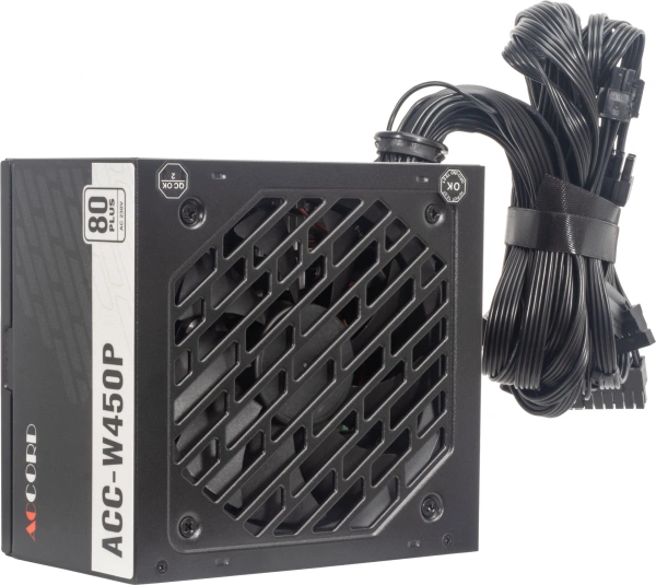 Блок питания Accord ATX 450W ACC-W450P 80 PLUS WHITE (20+4pin) 120mm fan 6xSATA