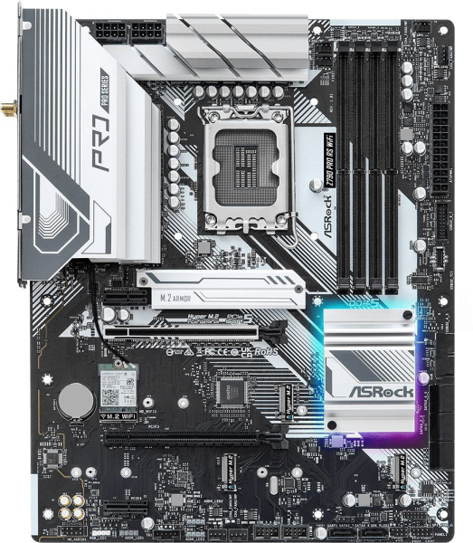 Материнская плата Asrock Z790 PRO RS WIFI Soc-1700 Intel Z790 4xDDR5 ATX AC`97 8ch(7.1) 2.5Gg RAID+HDMI+DP