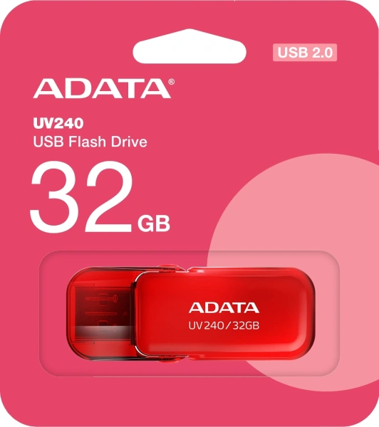 Флеш Диск A-Data 32Gb UV240 AUV240-32G-RRD USB2.0 красный