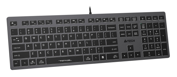 Клавиатура A4Tech Fstyler FX60 серый/белый USB slim Multimedia LED