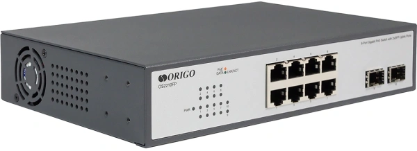 Коммутатор Origo OS2210FP/120W OS2210FP/120W/A1A (L2) 8x1Гбит/с 2SFP 8PoE+ 120W неуправляемый