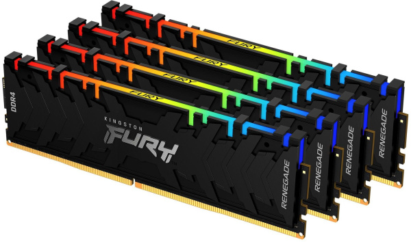 Память DDR4 4x8GB 3600MHz Kingston KF436C16RBAK4/32 Fury Renegade RGB RTL Gaming PC4-28800 CL16 DIMM 288-pin 1.35В kit single rank с радиатором Ret