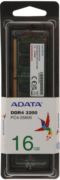 Память DDR4 16Gb 3200MHz A-Data AD4S320016G22-SGN RTL PC4-25600 CL22 SO-DIMM 260-pin 1.2В single rank Ret