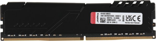 Память DDR4 32Gb 2666MHz Kingston KF426C16BB/32 Fury Beast Black RTL Gaming PC4-21300 CL16 DIMM 288-pin 1.2В single rank