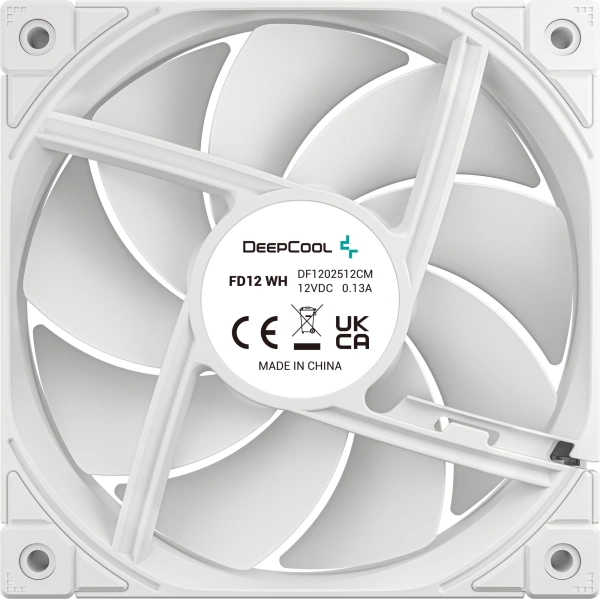 Вентилятор для корпуса Deepcool FD12 120х120x25 белый 4-pin 27.6дБ (R-FD12-WHNPN1-G) Ret