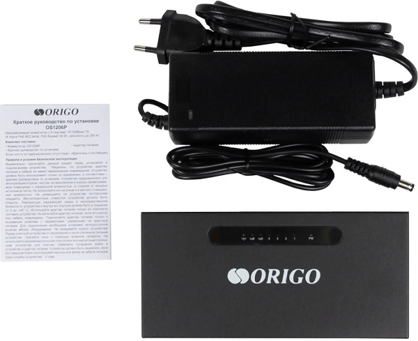 Коммутатор Origo OS1206P/60W OS1206P/60W/A1A (L2) 6x100Мбит/с 4PoE 4PoE+ 100W неуправляемый