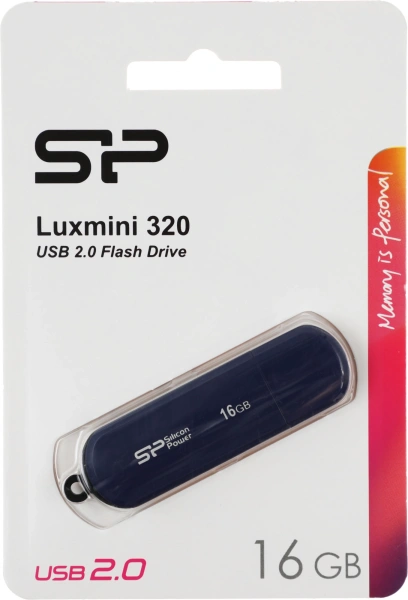 Флеш Диск Silicon Power 16Gb Ultima LuxMini 320 SP016GBUF2320V1B USB2.0 синий