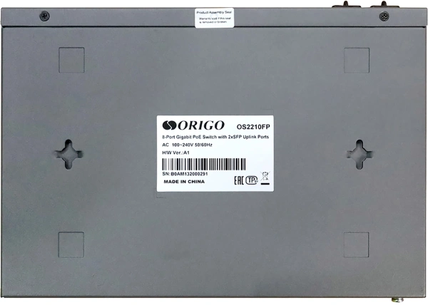 Коммутатор Origo OS2210FP/120W OS2210FP/120W/A1A (L2) 8x1Гбит/с 2SFP 8PoE+ 120W неуправляемый