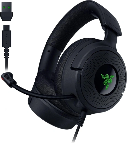 Наушники с микрофоном Razer Kraken V4 X черный 1.8м мониторные USB оголовье (RZ04-05180100-R3M1)