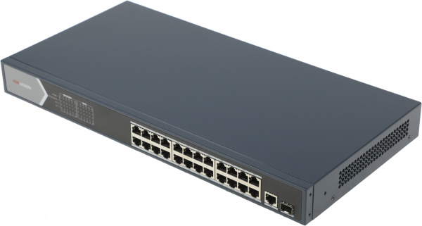 Коммутатор Hikvision DS-3E0526P-E 25x1Гбит/с 1SFP 24PoE+ 270W неуправляемый