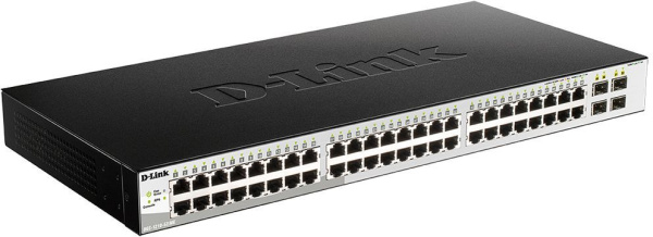 Коммутатор D-Link DGS-1210-52MP/ME/B 48G 4SFP 48PoE 370W управляемый