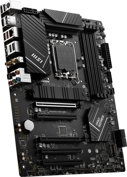 Материнская плата MSI PRO B760-P WIFI DDR4 Soc-1700 Intel B760 4xDDR4 ATX AC`97 8ch(7.1) 2.5Gg+HDMI+DP