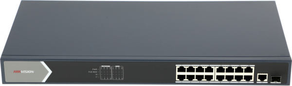 Коммутатор Hikvision DS-3E0518P-E 17x1Гбит/с 1SFP 16PoE+ 230W неуправляемый