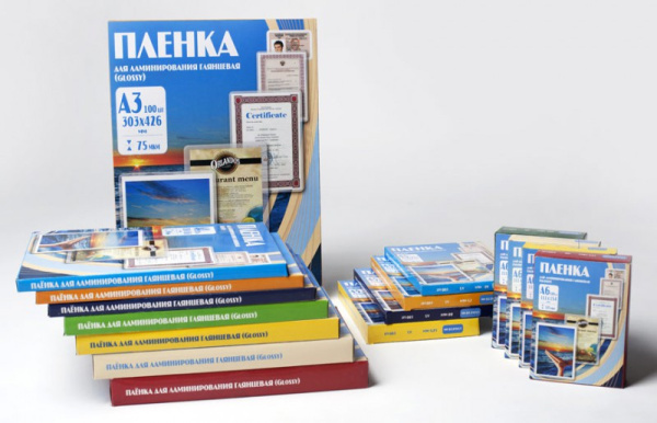 Пленка для ламинирования Office Kit 80мкм A3 (100шт) глянцевая 303x426мм PLP10330