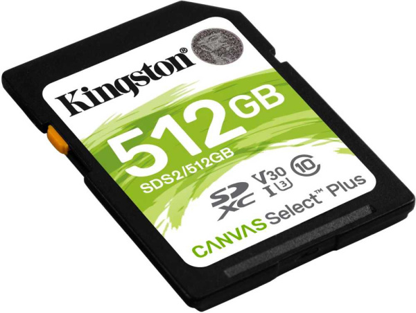 Флеш карта SDXC 512Gb Class10 Kingston SDS2/512GB Canvas Select Plus w/o adapter