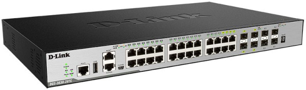 Коммутатор D-Link DGS-3630-28TC/A2ASI (L3) 24x1Гбит/с 4xКомбо(1000BASE-T/SFP) 4SFP+ управляемый