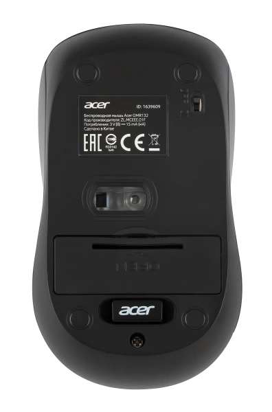 Мышь Acer OMR132 синий/черный оптическая (1000dpi) беспроводная USB для ноутбука (2but)