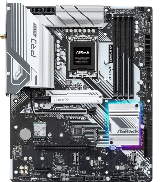 Материнская плата Asrock Z790 PRO RS WIFI Soc-1700 Intel Z790 4xDDR5 ATX AC`97 8ch(7.1) 2.5Gg RAID+HDMI+DP