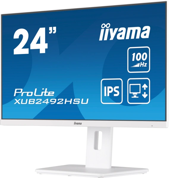 Монитор Iiyama 23.8" ProLite XUB2492HSU-W6 белый IPS LED 0.4ms 16:9 HDMI M/M матовая HAS Piv 250cd 178гр/178гр 1920x1080 100Hz DP FHD USB 4.9кг