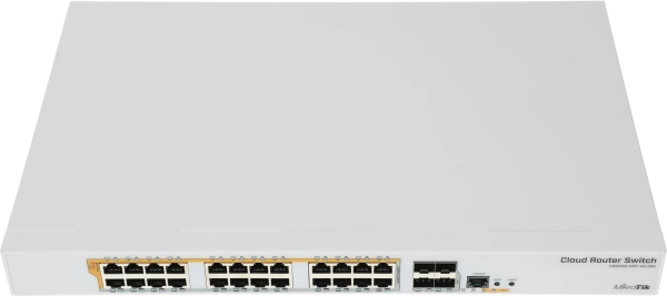 Коммутатор MikroTik CRS328-24P-4S+RM (L3) 24x1Гбит/с 4SFP+ 24PoE+ 450W управляемый