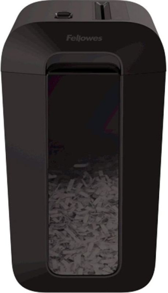 Шредер Fellowes PowerShred LX65 черный (секр.P-4) перекрестный 10лист. 22лтр. скрепки скобы пл.карты