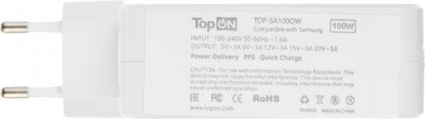 Адаптер TopON TOP-SA100QW автоматический 100W 5V-20V 5A от бытовой электросети