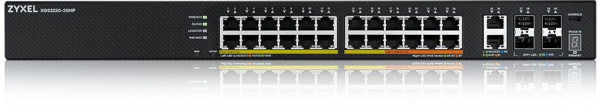 Коммутатор Zyxel NebulaFlex Pro XGS2220-30HP XGS2220-30HP-EU0101F 24x100Mb 24G 2x10G 4SFP 4SFP+ 26PoE 26PoE+ 400W управляемый