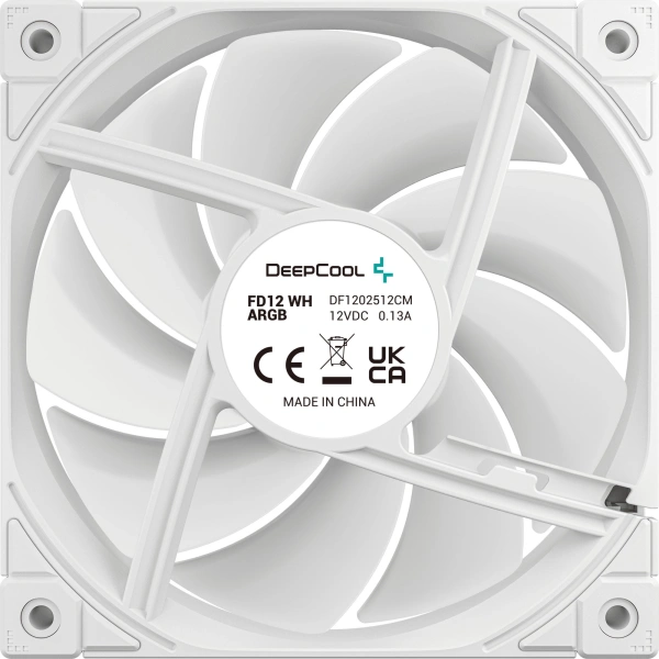 Вентилятор для корпуса Deepcool FD12 ARGB 120х120x25 белый 4-pin 26.9дБ (R-FD12-WHAPN1-G) Ret