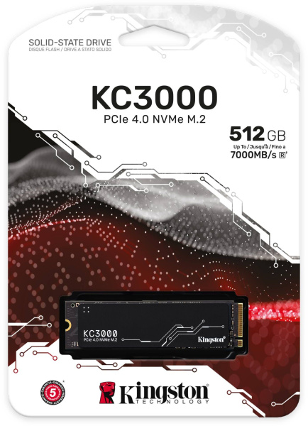 Накопитель SSD Kingston PCI-E 4.0 x4 512Gb SKC3000S/512G KC3000 M.2 2280