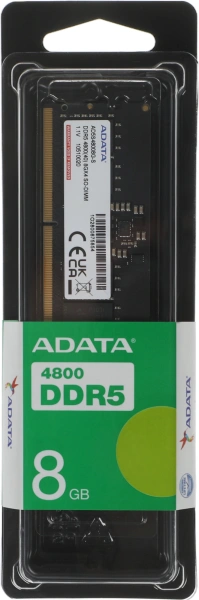 Память DDR5 8GB 4800MHz A-Data AD5S48008G-S RTL PC4-38400 CL40 SO-DIMM 262-pin 1.1В single rank Ret