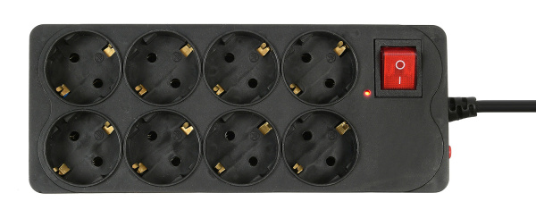 Сетевой фильтр Buro 800SH-3-B 3м (8 розеток) черный (коробка)