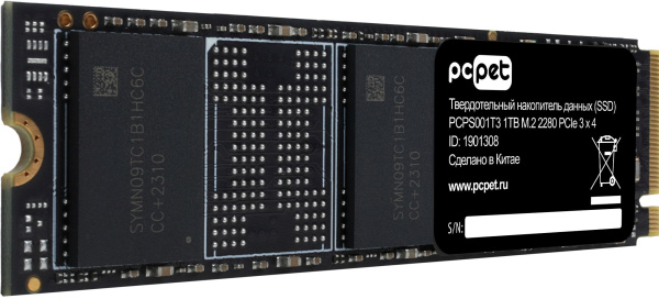 Накопитель SSD PC Pet PCIe 3.0 x4 1TB PCPS001T3 M.2 2280 OEM