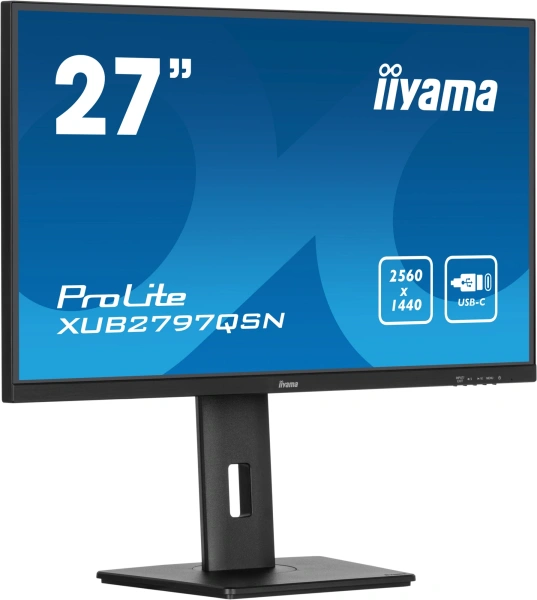 Монитор Iiyama 27" ProLite XUB2797QSN-B1 черный IPS LED 1ms 16:9 HDMI M/M матовая HAS Piv 1300:1 250cd 178гр/178гр 2560x1440 100Hz DP Quad HD 2K (1440p) USB 6.1кг