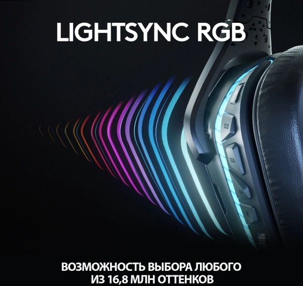 Наушники с микрофоном Logitech G635 Lightsync черный 2.8м накладные оголовье (981-000750)