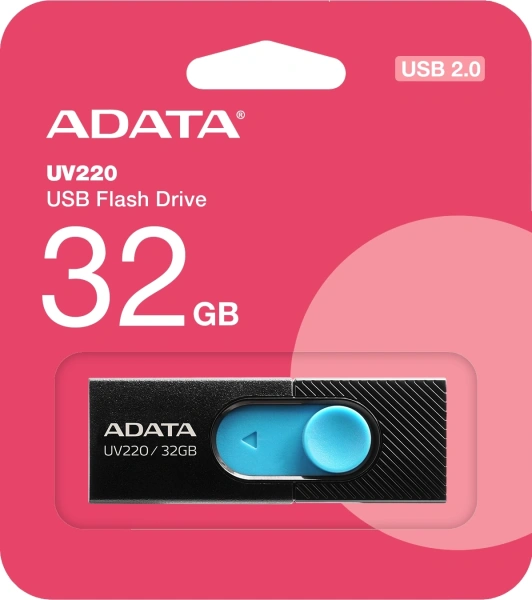 Флеш Диск A-Data 32Gb UV220 AUV220-32G-RBKBL USB2.0 черный/синий